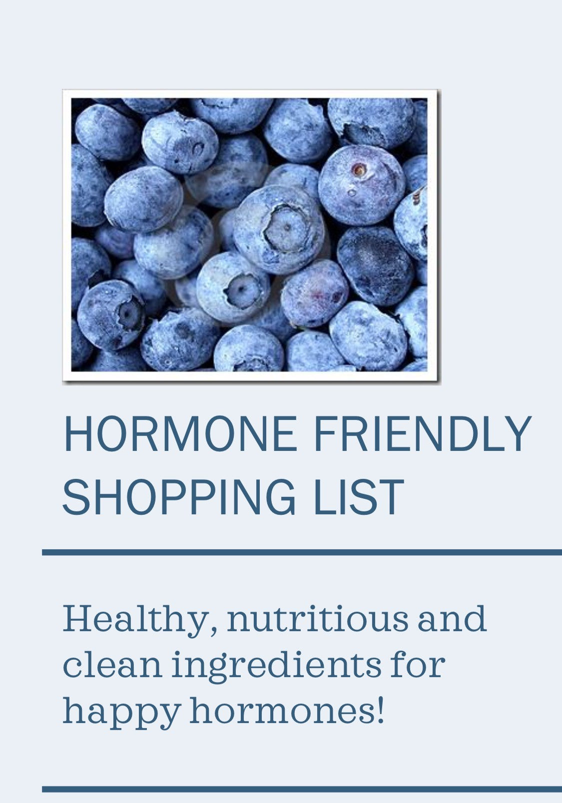 Hormone friendly shopping list